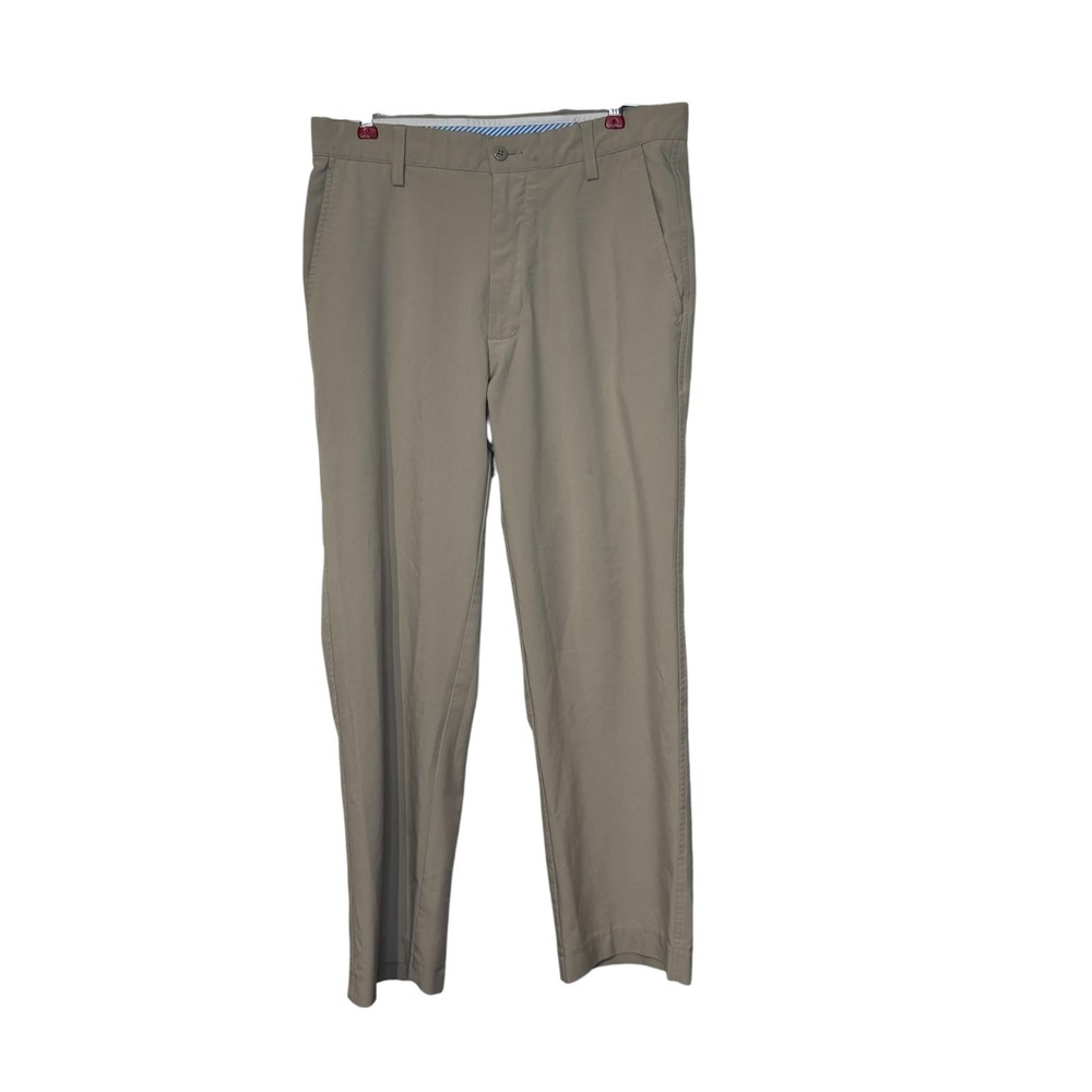 Footjoy Mens Pants Performance Golf Straight Chino‎ Flat Front Light Tan 32X32